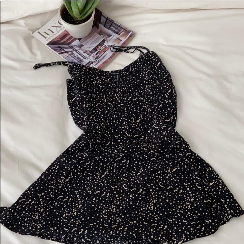 Black Bleach Speckled Mini Dress